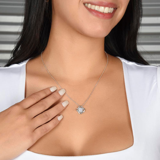 To My Beautiful Soulmate Love Knot Necklace, Anniversary Gift for Girlfriend with Message Card