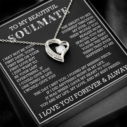 Forever Love To My Soulmate Necklace, Anniversary Soulmate Jewelry, Gift for Girlfriend