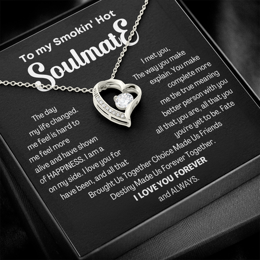 To my Smokin' Hot Forever Love Heart Necklace, Anniversary Gift for Wife, Girlfriend Necklace